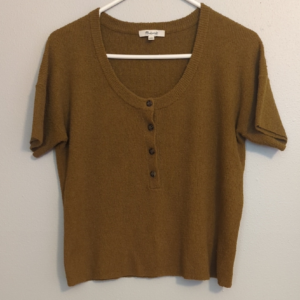 Madewell Brown/Olive Scoop Neck Top